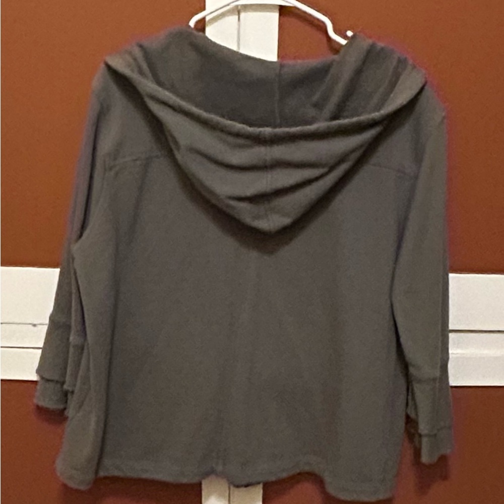 the sweatshirt project Full Zip Up/Snaps Hooded Jacket, Olive Color, Size XL - Picture 9 of 10